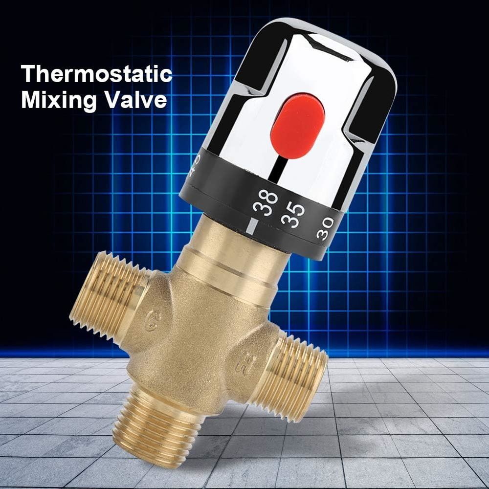 Mitigeur Thermostatique avec Raccords M&acirc;les 1/2 NPT Laiton Bricolage