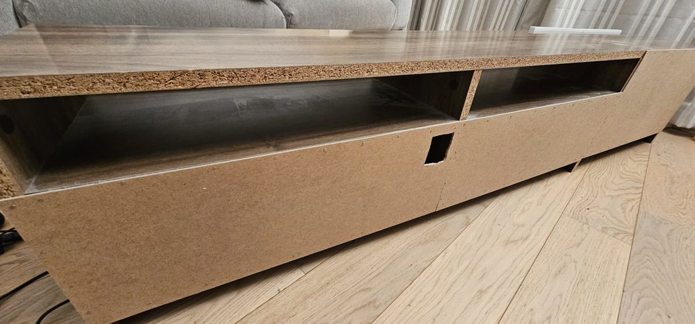 Meuble TV en bois, Noyer Blanc Meubles