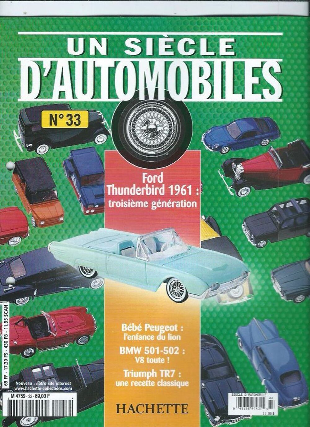Ford thunderbird 1961 1/43 + fascicule n&deg; 33 + boitier 