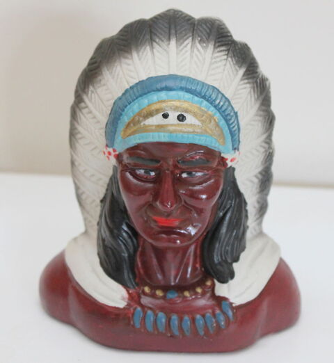Tte de chef indien ancienne en porcelaine peinte  la main 20 Issy-les-Moulineaux (92)