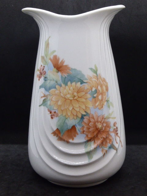 Vase porcelaine franaise PF 20 cm dcor fleurs oranges 6 Rueil-Malmaison (92)