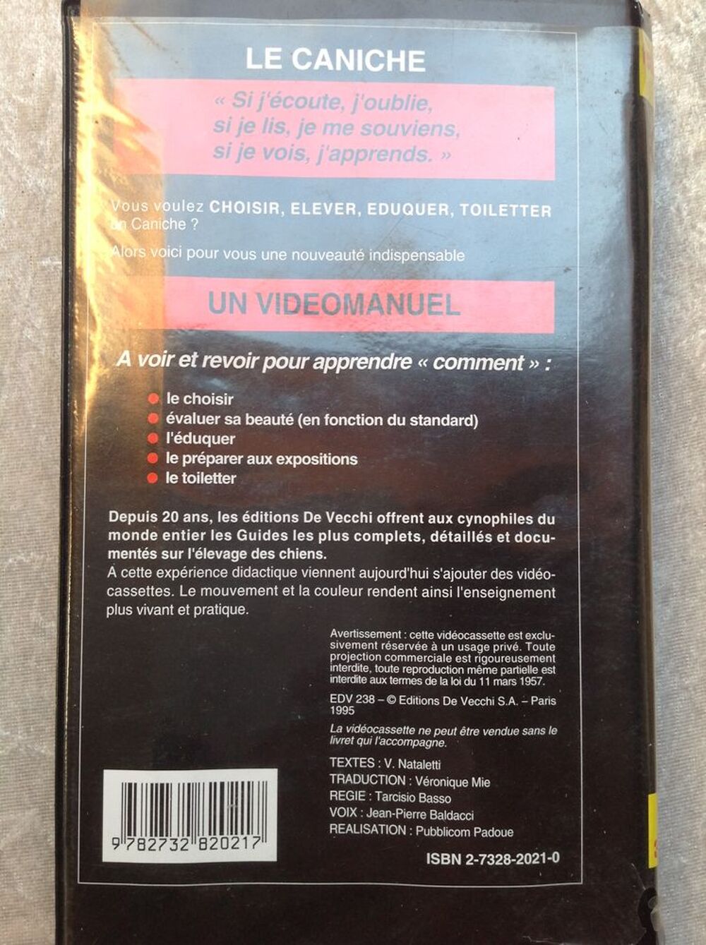 LE CANICHE CASSETTE VID&Eacute;O Envoi Possible
DVD et blu-ray