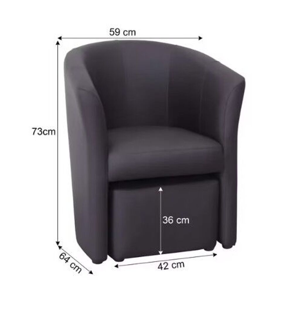 Fauteuil cabriolet Clayton et son pouf, comme neuf Meubles