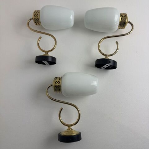 LOT 3 ANCIENNES APPLIQUES EN OPALINE VINTAGE Montreuil (93)