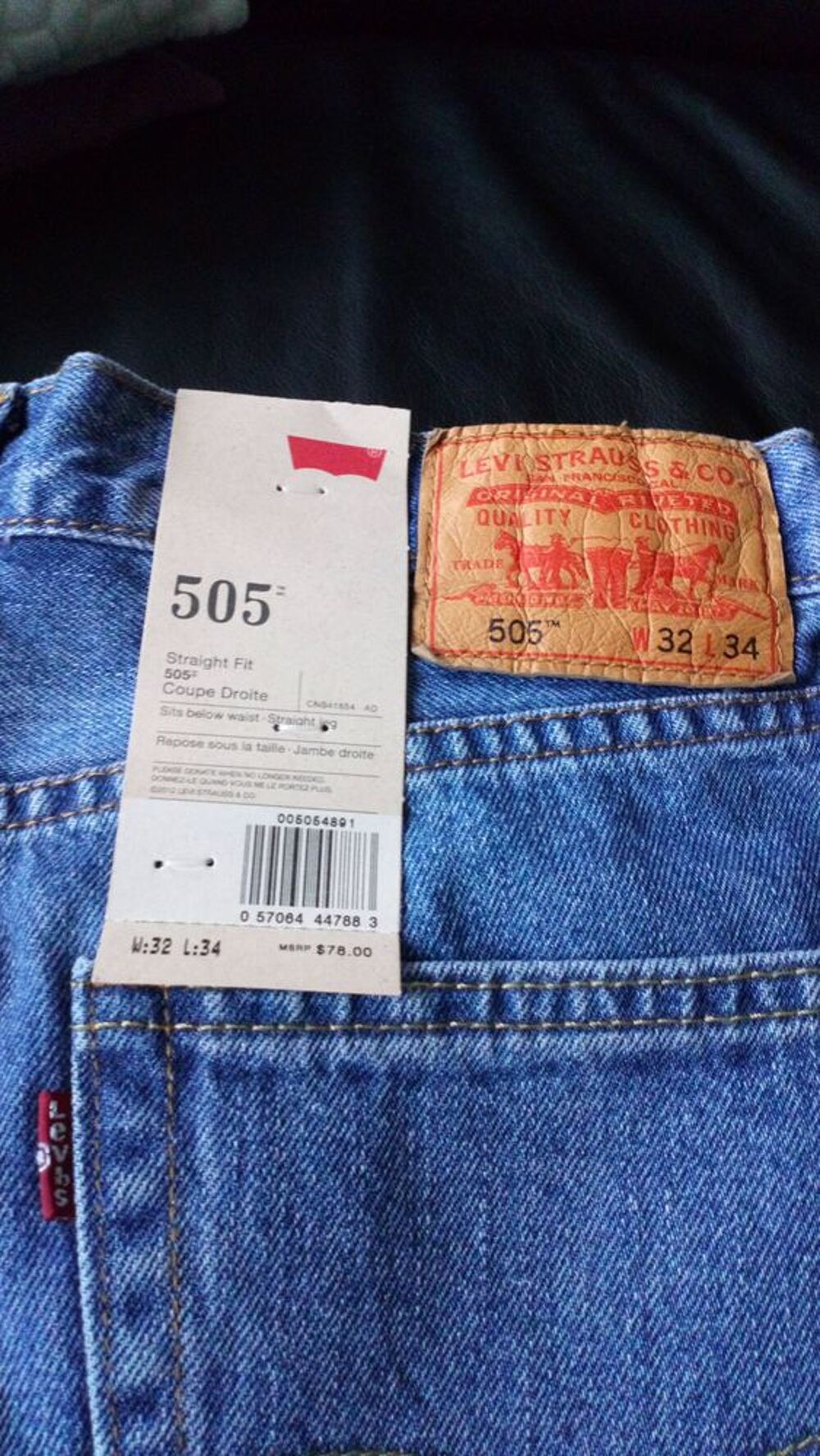 jeans levis neuf 505 straight fit coupe droite Vêtements
