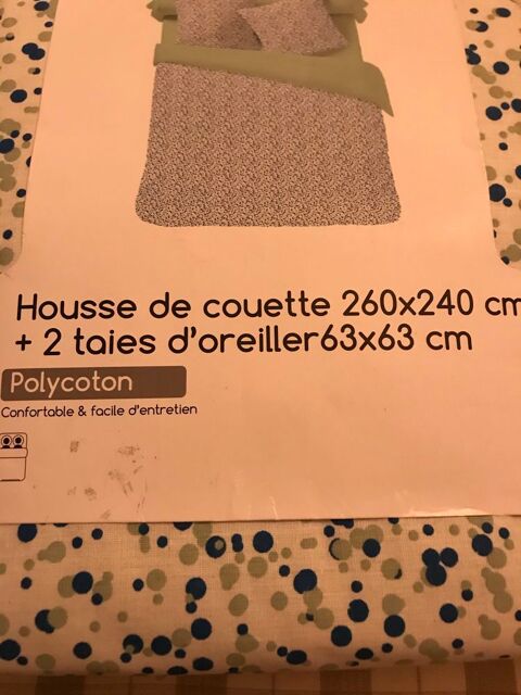 PARURE A POIS MARINE/VERT 240x260cm NEUVE 40 Saint-Genis-Laval (69)