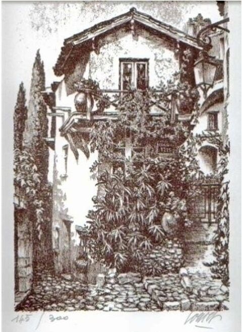 Litho en tirage limité N°145/300 signée au crayon 0 Le Roc-Saint-André (56)
