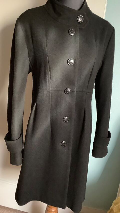 Manteau mi saison Burton,laine 70%,couleur noire  55 Livarot (14)