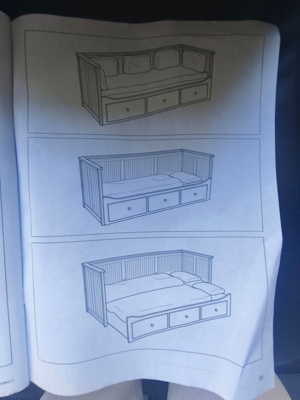 Lit banquette Hemnes 2 places (structure+2matelas ) Meubles