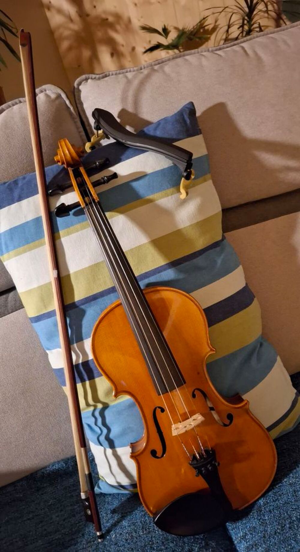 Violon alto avec housse de transport, archet et accessoires. Instruments de musique