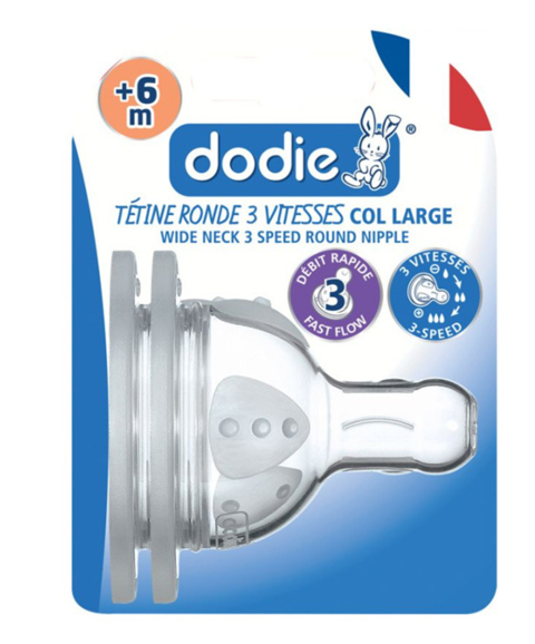 2 tétines neuves Dodie ronde 3 vitesses col large 4 Beauchamp (95)