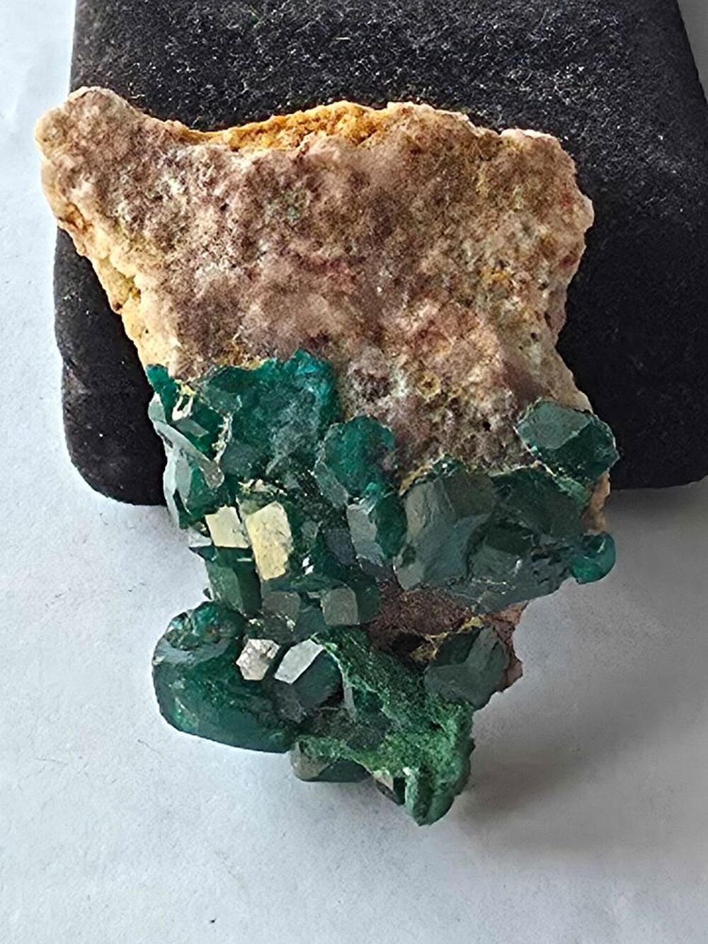 Dioptase sur Gangue du Katanga RDC-Sp&eacute;cimen de Collection 39g 