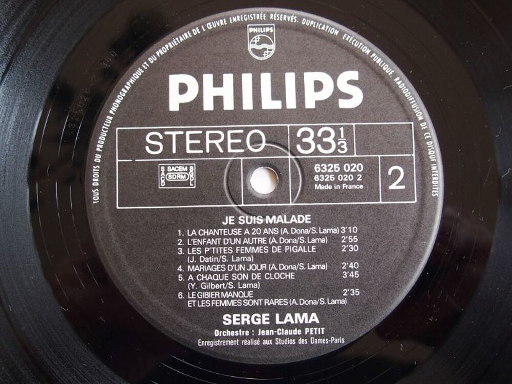 Vinyl Serge LAMA Je suis malade CD et vinyles