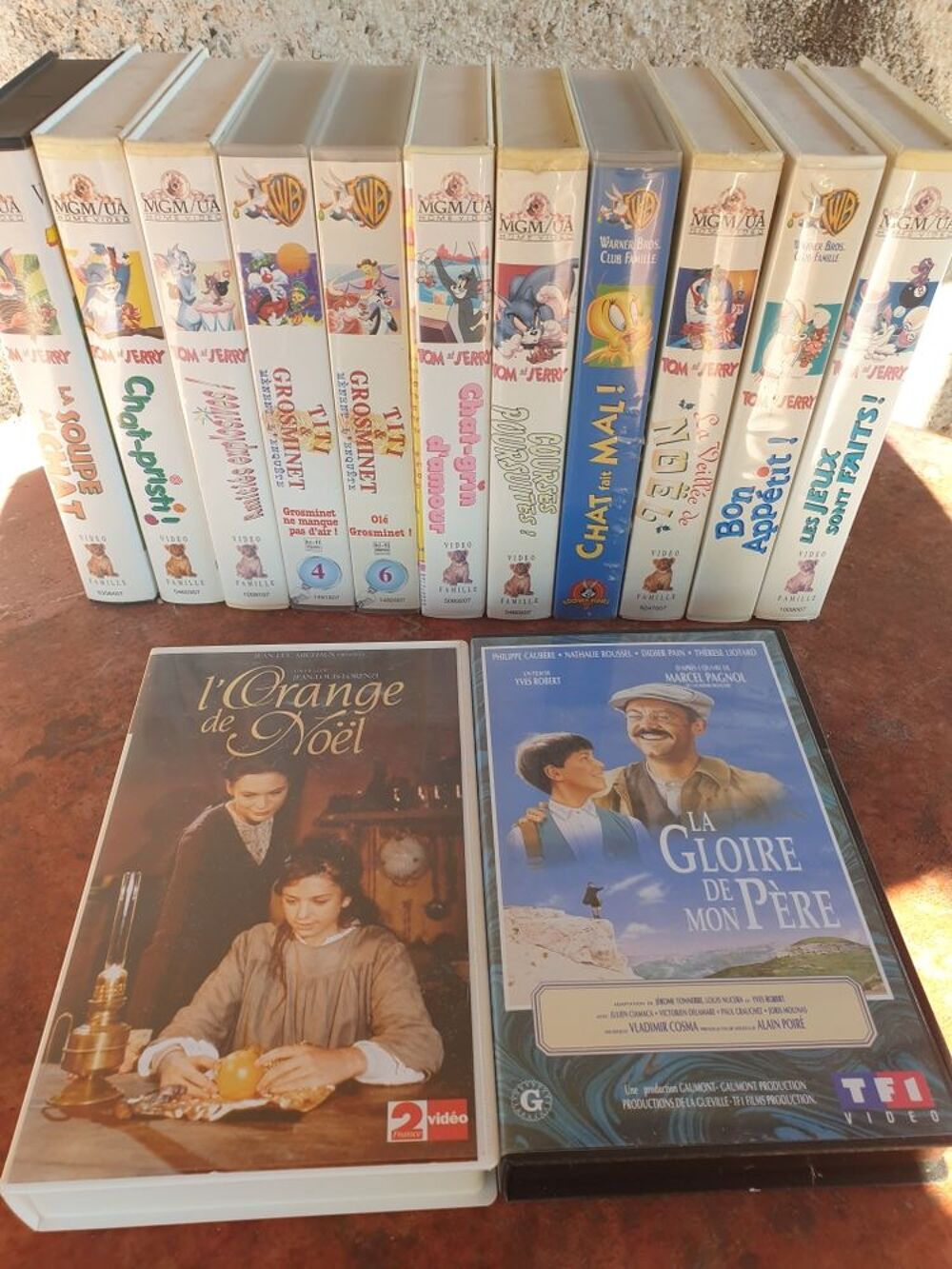 Cassettes VHS Dessins Anim&eacute;s Tom et Jerry Titi et Grosminet deux Films Audio et hifi