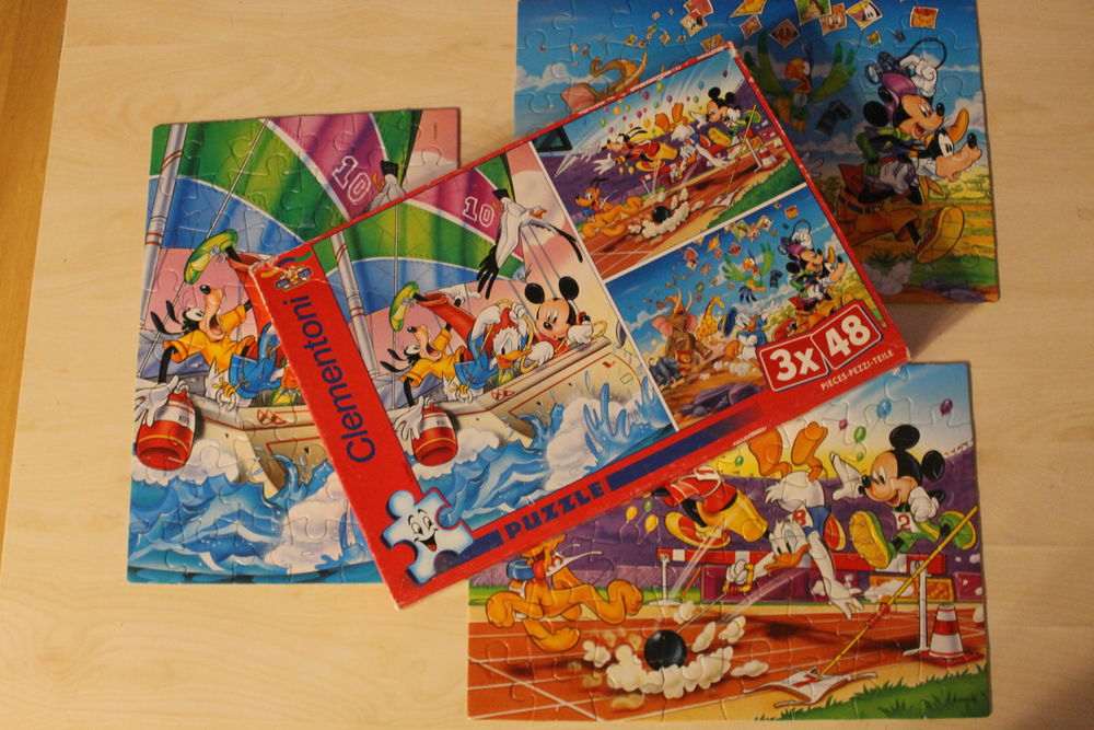 Lot de 3 puzzles x 48 pi&egrave;ces Cl&eacute;mentoni? Disney ? Mickey et Jeux / jouets