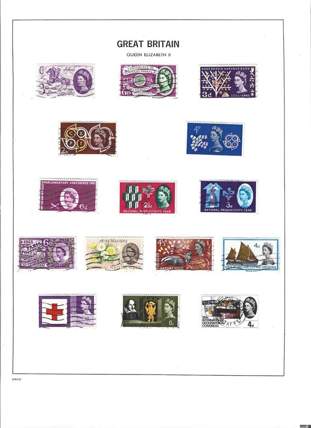 timbres Grande Bretagne 
