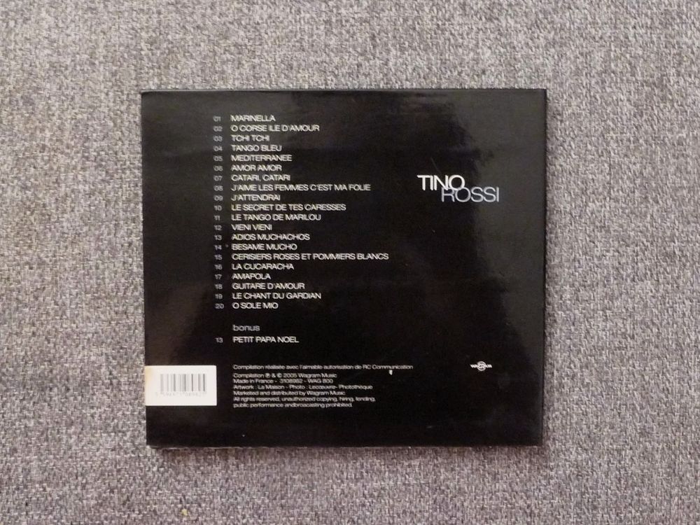 Tino Rossi- CD Album 20 Titres de L&eacute;gende- Wagram CD et vinyles
