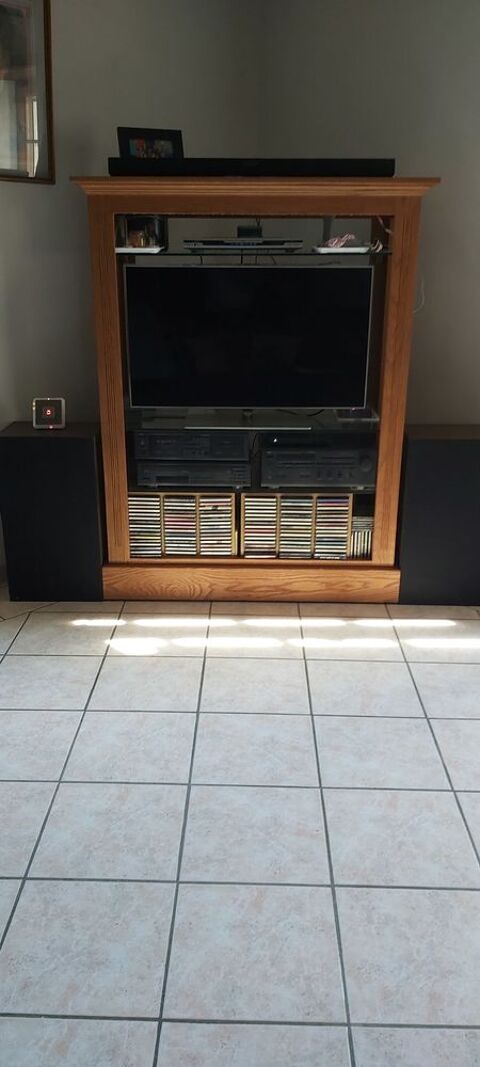 Meuble TV Hi-fi  Chne Massif et verre scuritaire. 120 Penne-d'Agenais (47)