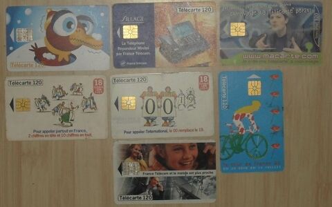 Lot de 7 Cartes tlphoniques 120 Units 10 Montreuil (93)
