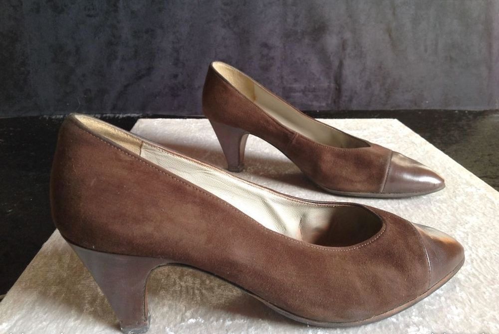 ESCARPINS DAIM MARRON JB MARTIN TOUT CUIR P40 Envoi Possible Chaussures