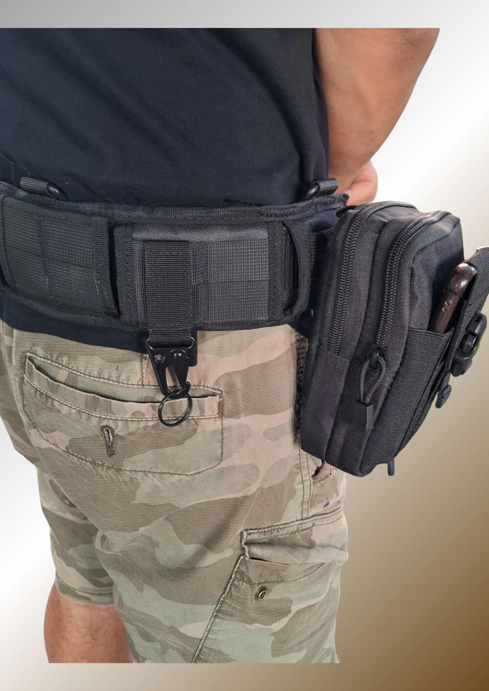 Ceinture tactique + sur-ceinture MOLLE + sacoche + accessoir Vêtements