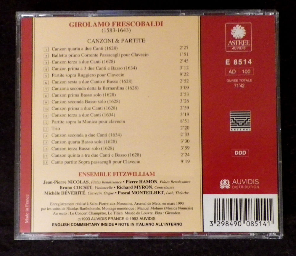 CD - Girolamo Frescobaldi ? Canzoni e Partite CD et vinyles