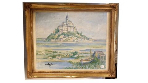 Peinture aquarelle Le Mont Saint Michel  80 Bourseul (22)