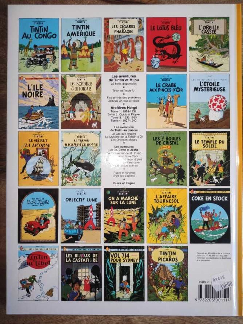 Tintin le tr&eacute;sor de Rackham le Rouge 1993 Livres et BD