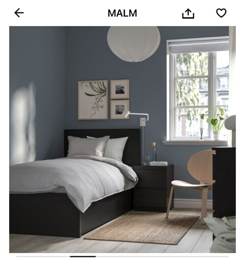 Lit 90x200 complet Noir + Sommier  latte + etc. TBE 125 Metz (57)