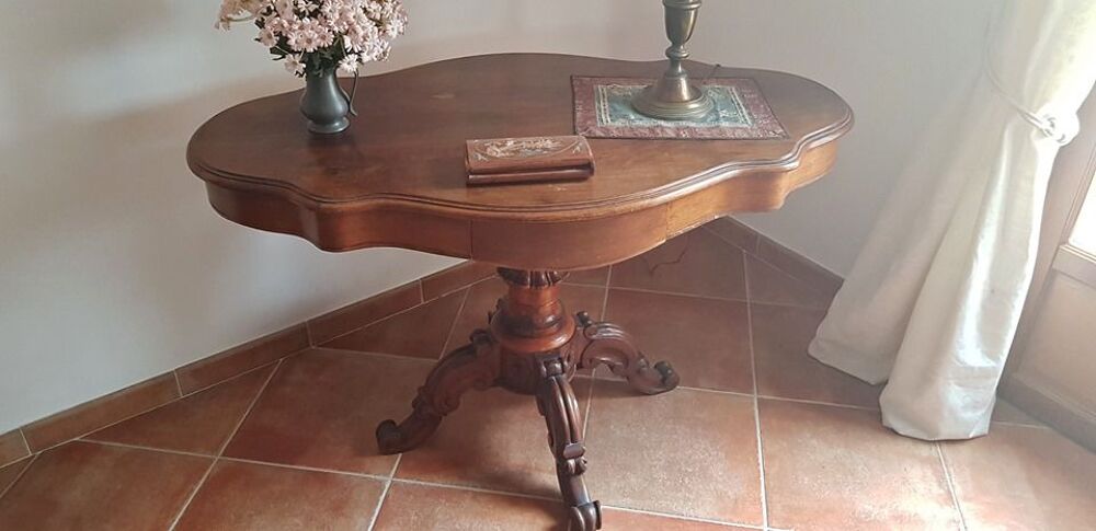 Table violon acajou avec deux tiroirs Meubles