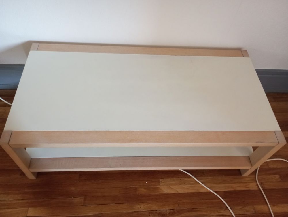 Grande table basse 120x60 cm double plateau avec rangement Meubles
