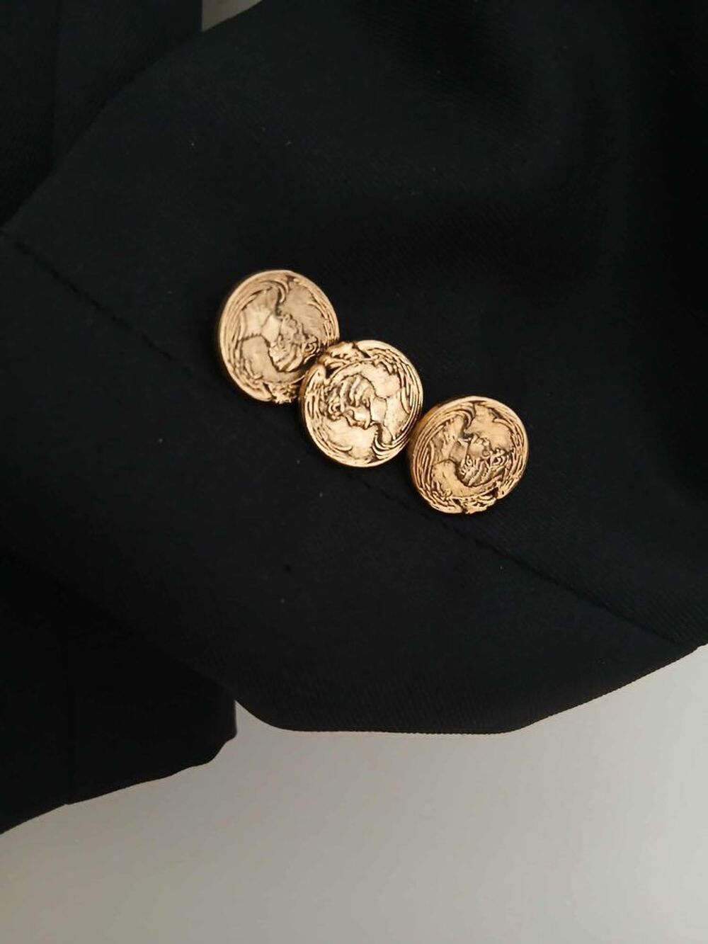  Veste talle 50 spencer neuve noire col rouge N&deg;1423 V�tements