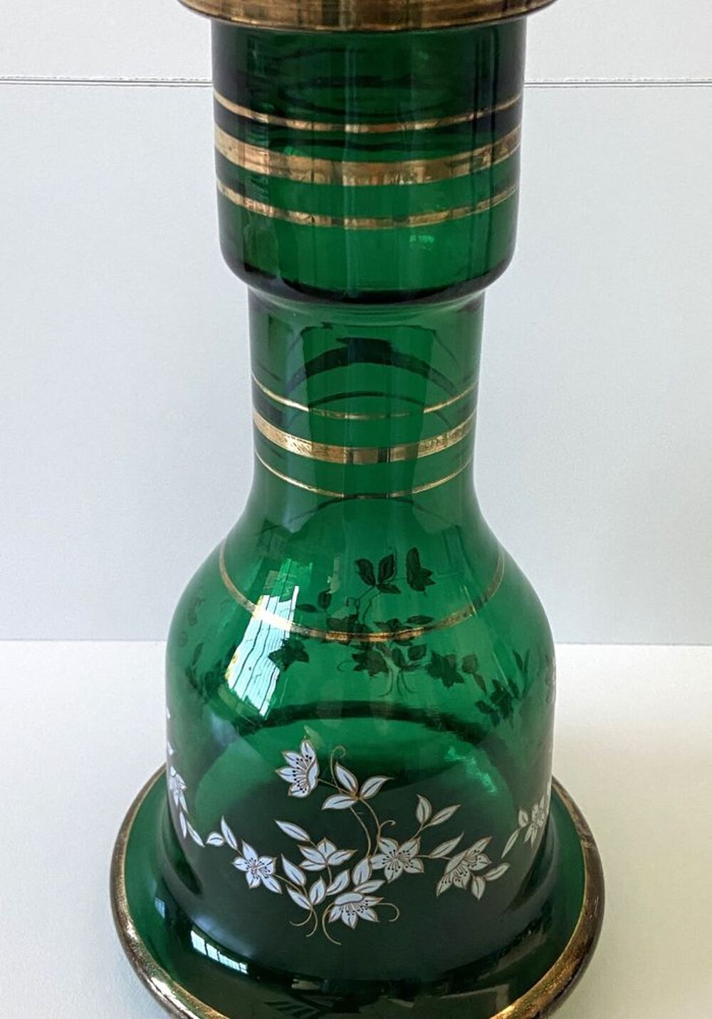 Atypique Gros Vase Photophore Verre &Eacute;pais Vert Sapin D&eacute;co Décoration