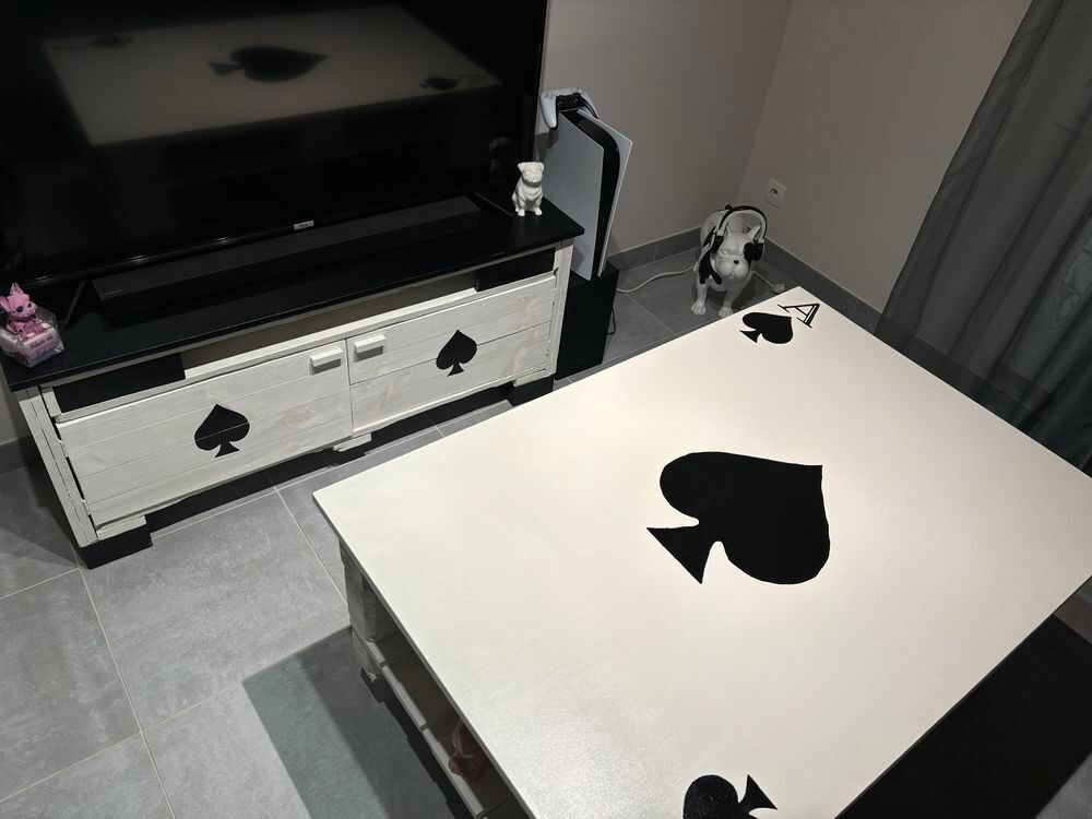 Ensemble meuble t&eacute;l&eacute; et table basse salon Meubles