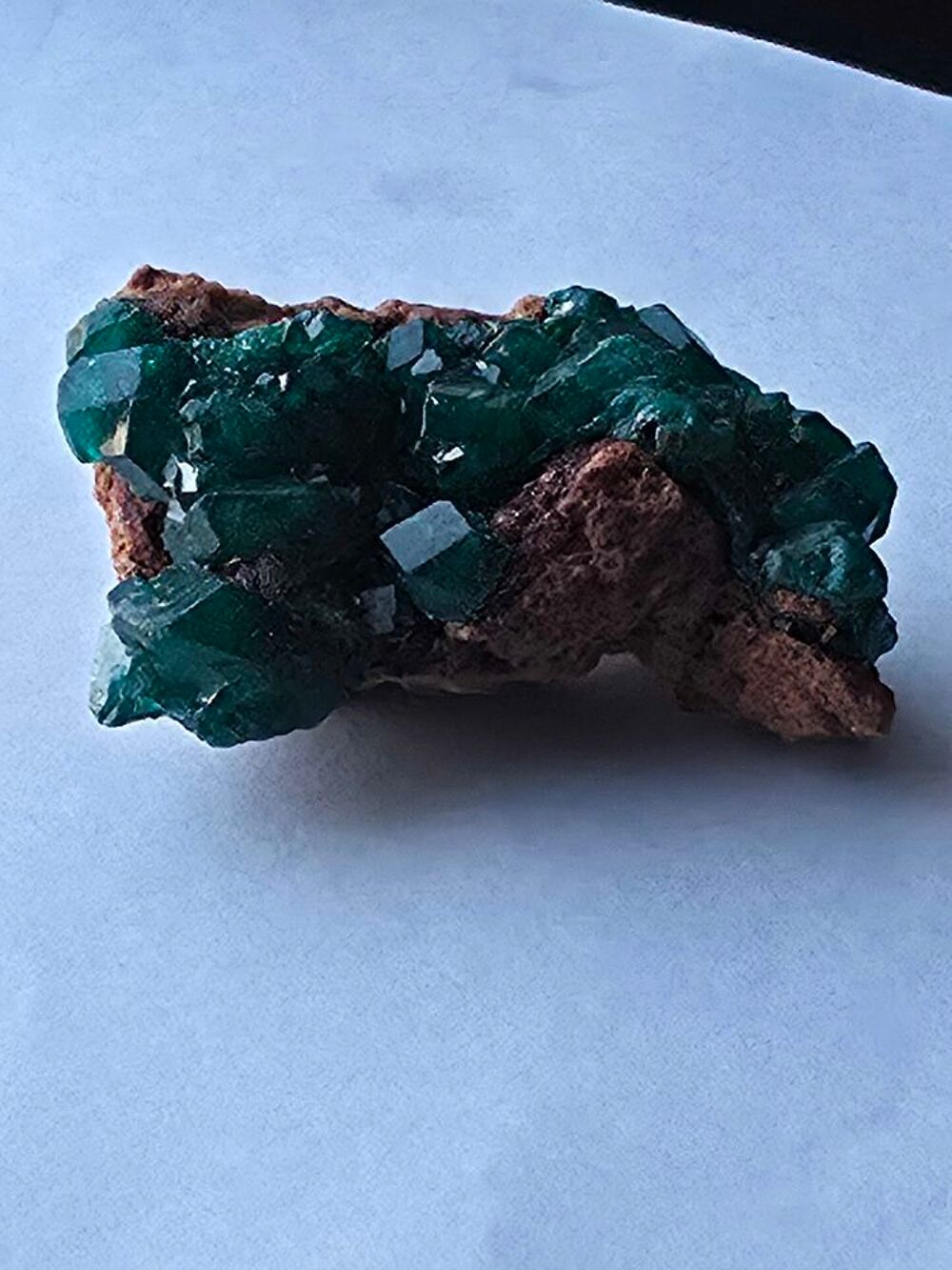Dioptase sur Gangue (16g)-Min&eacute;ral de Collection Katanga 