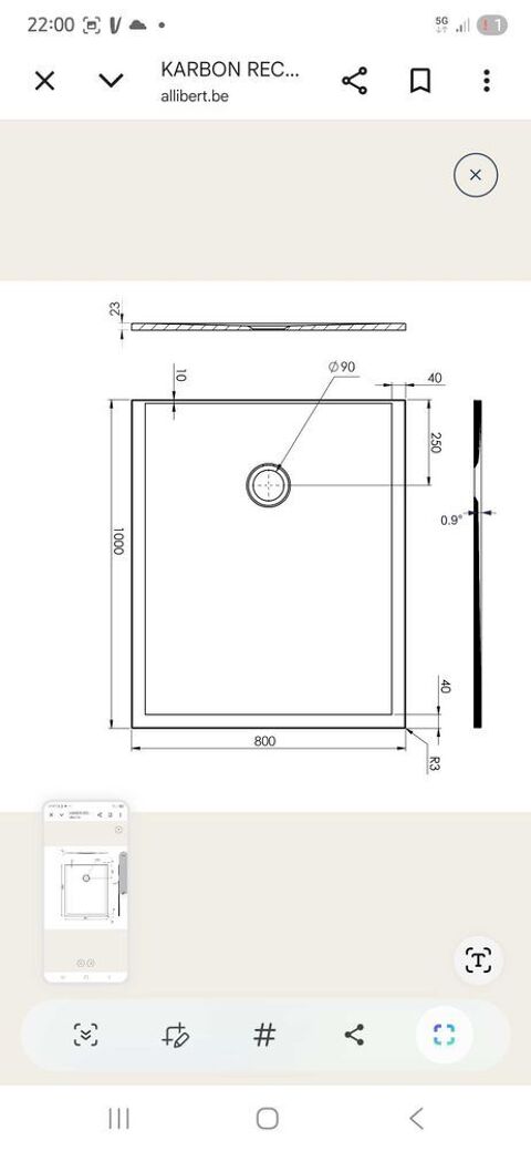 receveur douche 80x120 140 45240 La fert�-saint-aubin