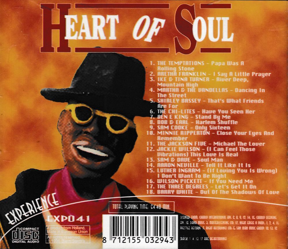 CD Heart Of Soul Compilation CD et vinyles