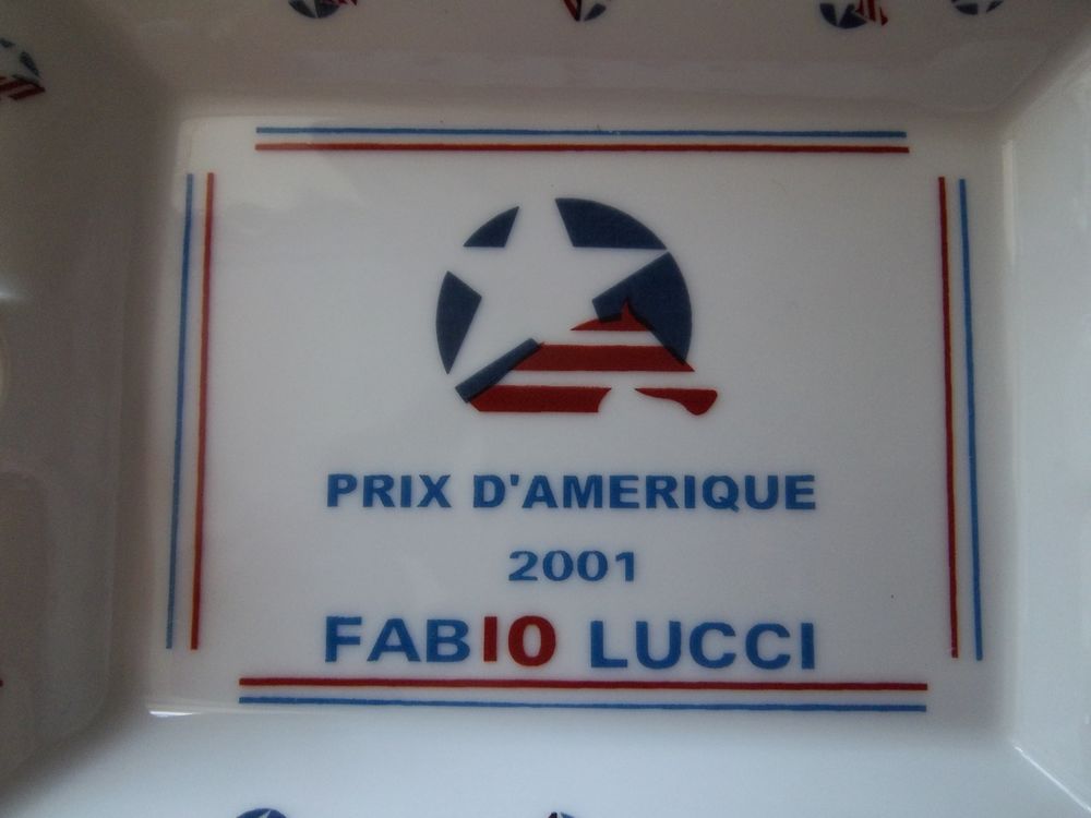 Cendrier publicitaire sign&eacute; Fabio LUCCI prix d'Am&eacute;rique 2001 