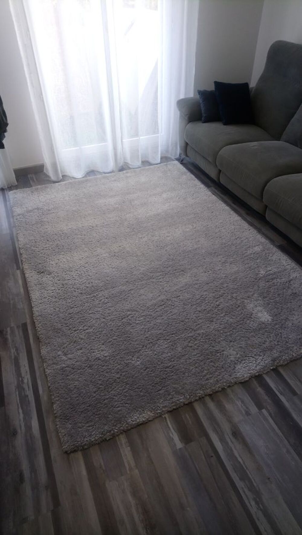 Grand Tapis gris argent&eacute; 160*230 Saint Maclou &agrave; Pontault(77) Décoration
