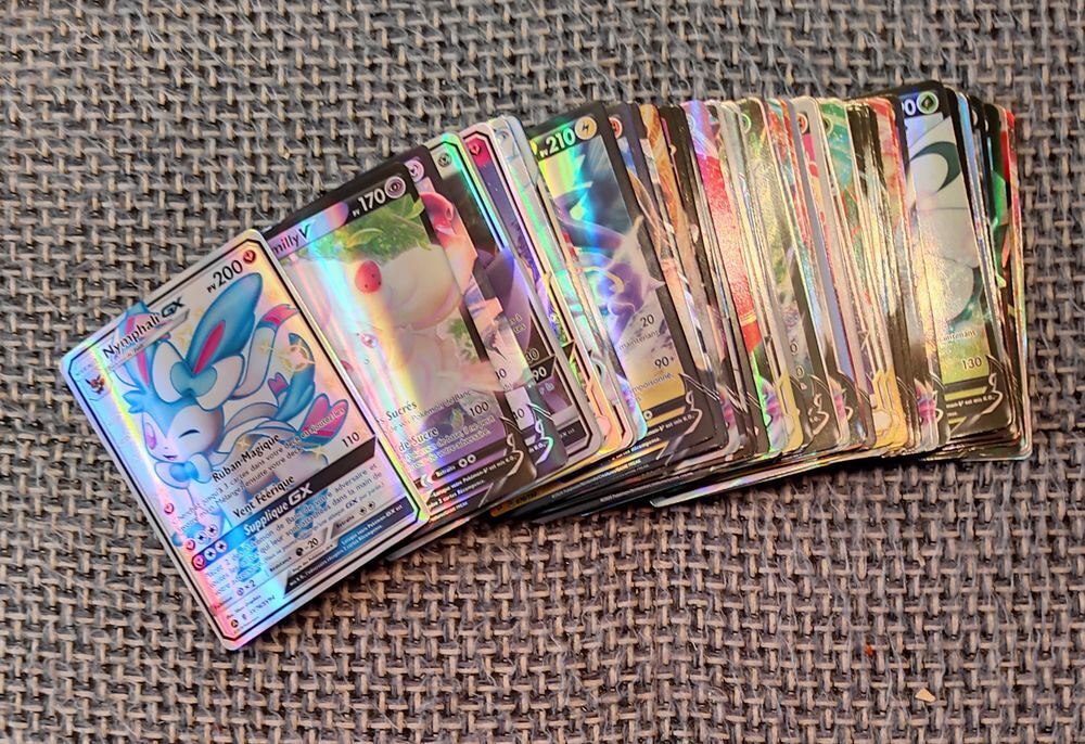 60 cartes Pok&eacute;mon EN FRAN&Ccedil;AIS V ou VMAX ex et gx et escouade Jeux / jouets