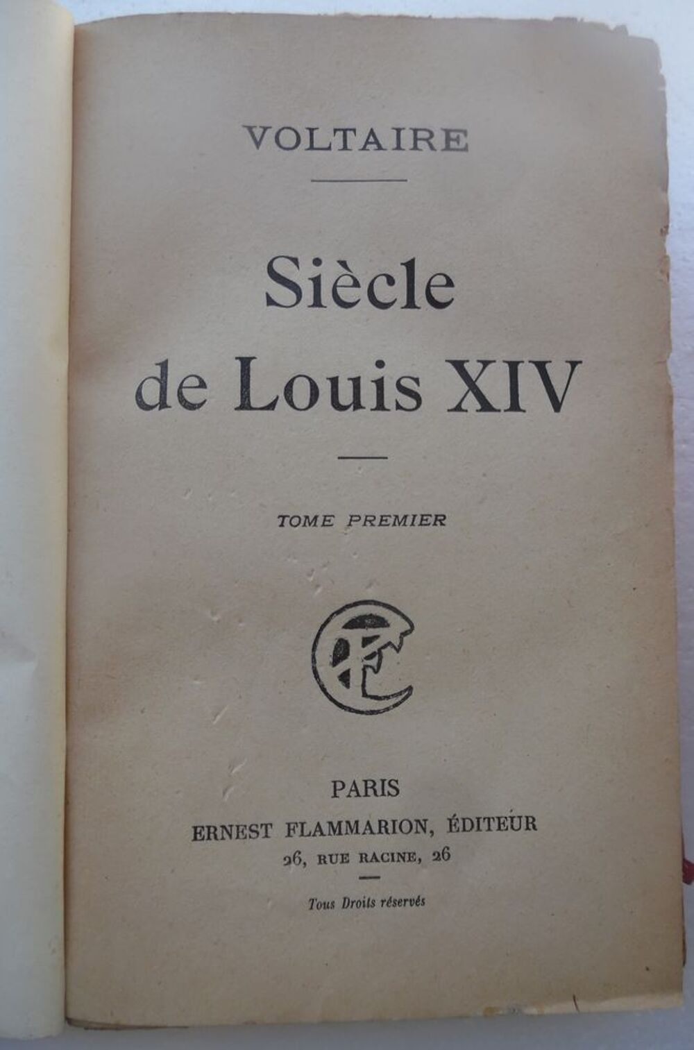 VOLTAIRE Si&egrave;cle de Louis XIV broch&eacute; - 2 tomes papier pur fil Livres et BD