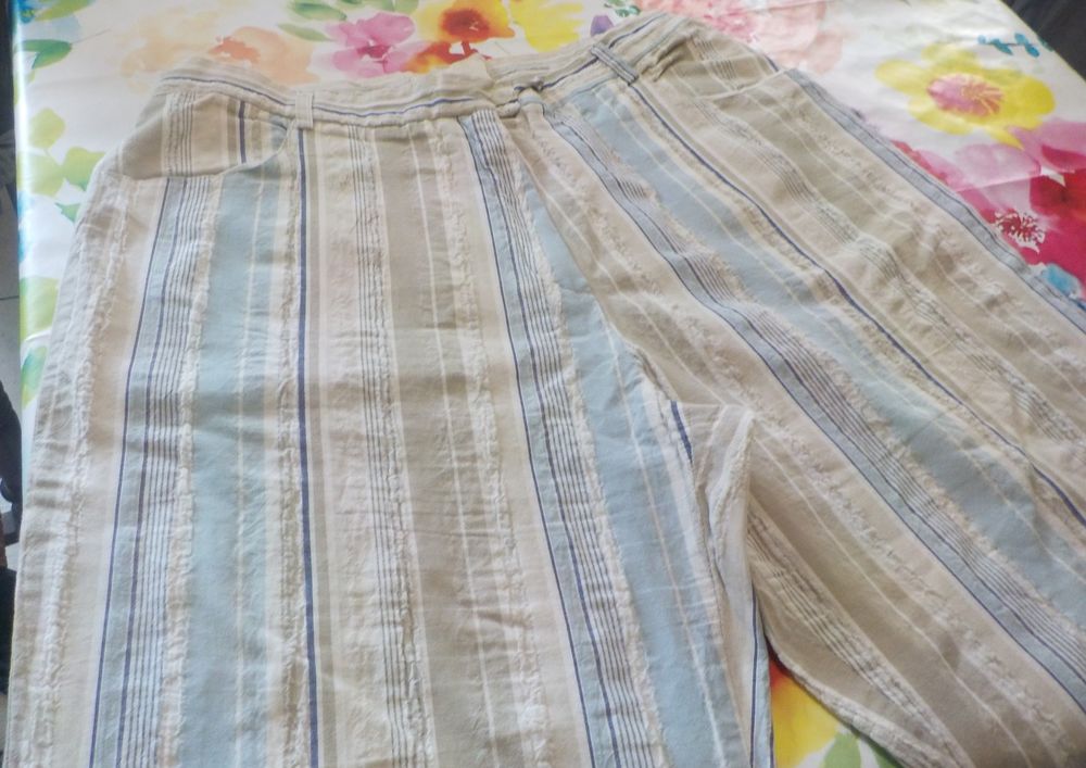 PANTALON FEMME T48 Coton ray&eacute; Vêtements