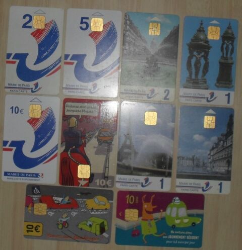 ot de 10 cartes de stationnement  Paris  10 Montreuil (93)