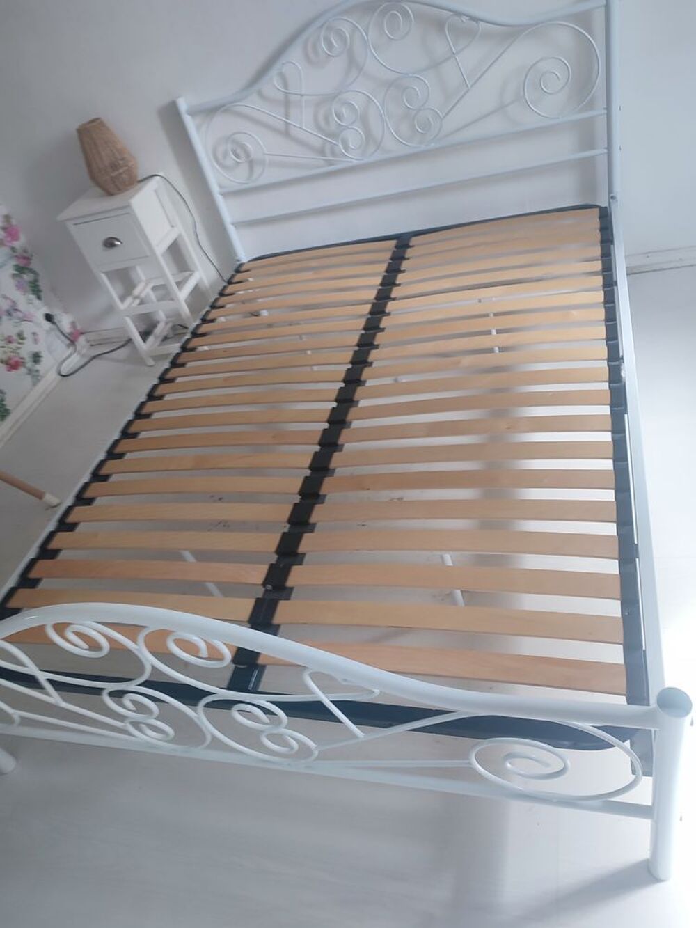 Lit romantique blanc 140 Meubles
