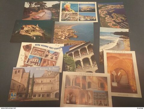 34; lot de 11 cartes neuves de L'Hrault 3 Tours (37)