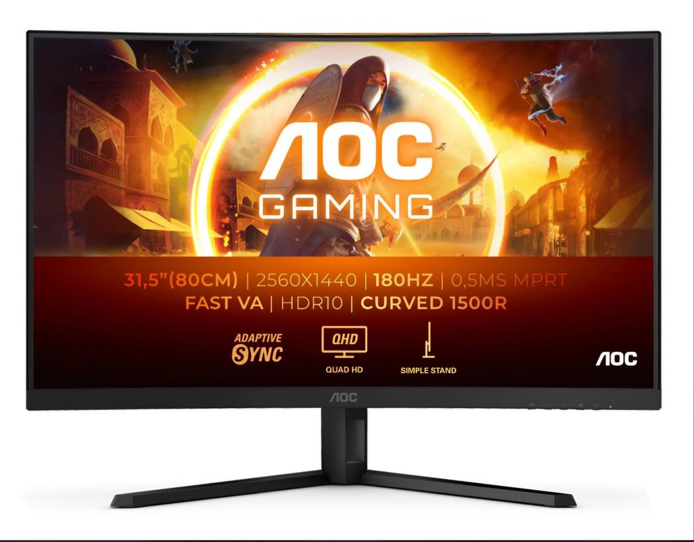 ?&Eacute;cran Gamer Incurv&eacute; AOC 32" QHD 180Hz (CQ32G4VE) ? &Eacute;tat com Consoles et jeux vidéos