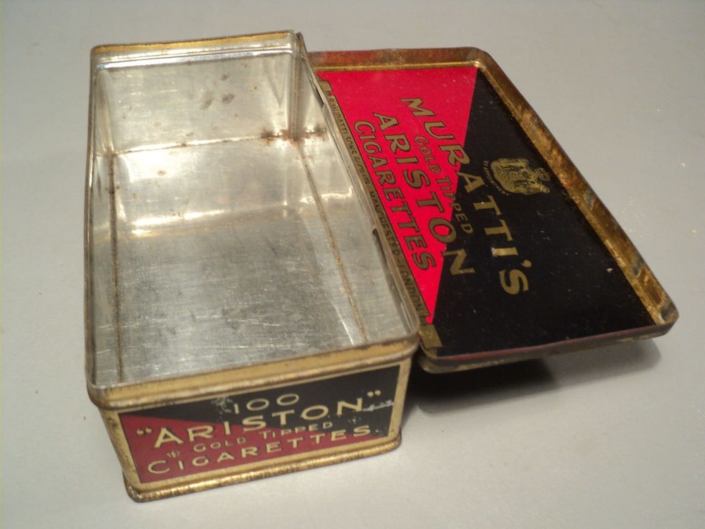 Boite Publicitaire Muratti's Gold Tipped Ariston Cigarettes. 