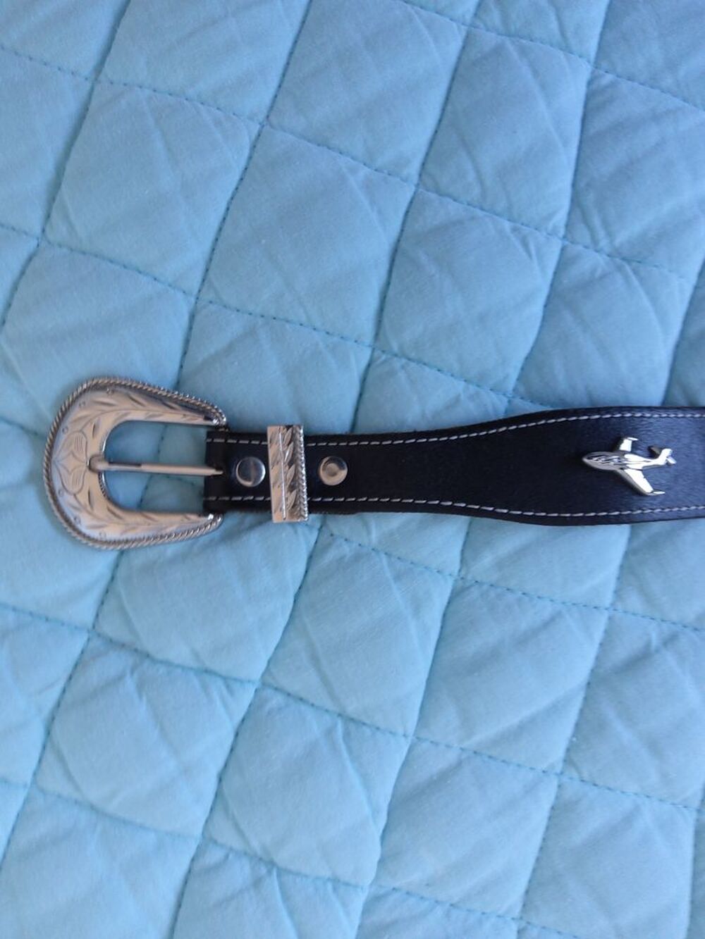 CEINTURE noire avec avions Maroquinerie