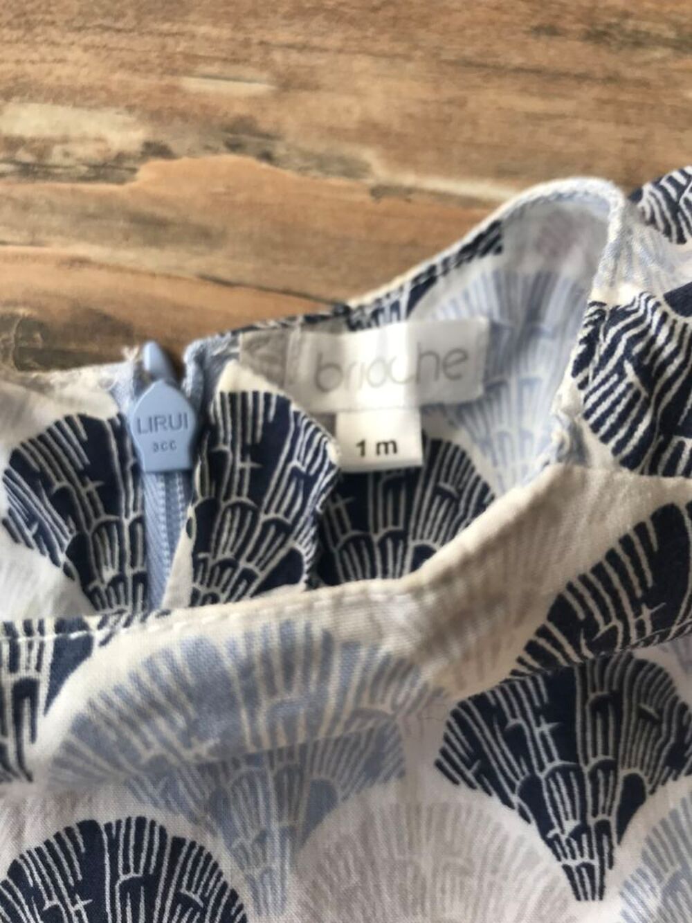 Robe enfant fille " Brioche " couleur blanc/ble Vêtements enfants