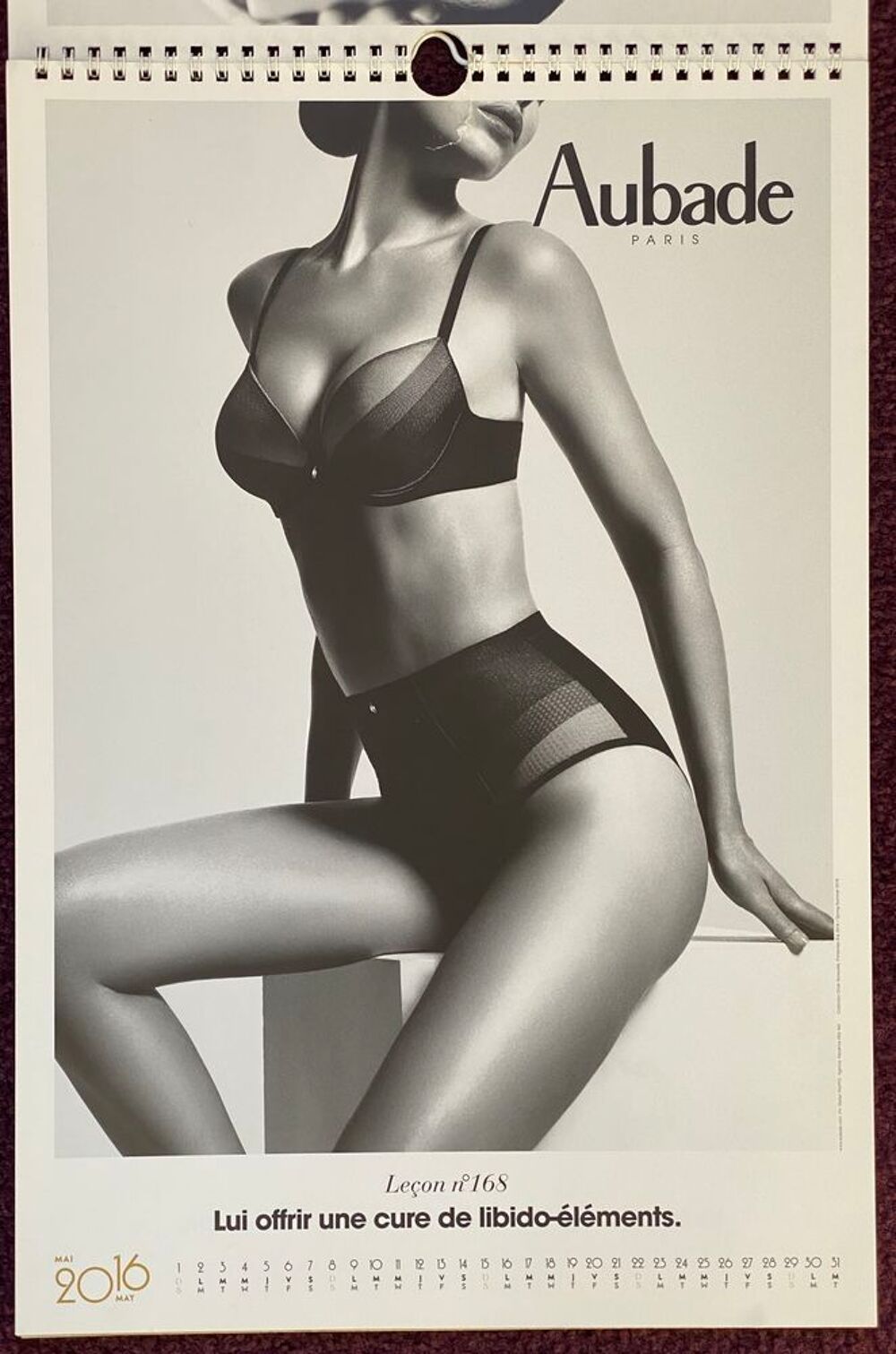 Aubade Lingerie Calendrier 2016 